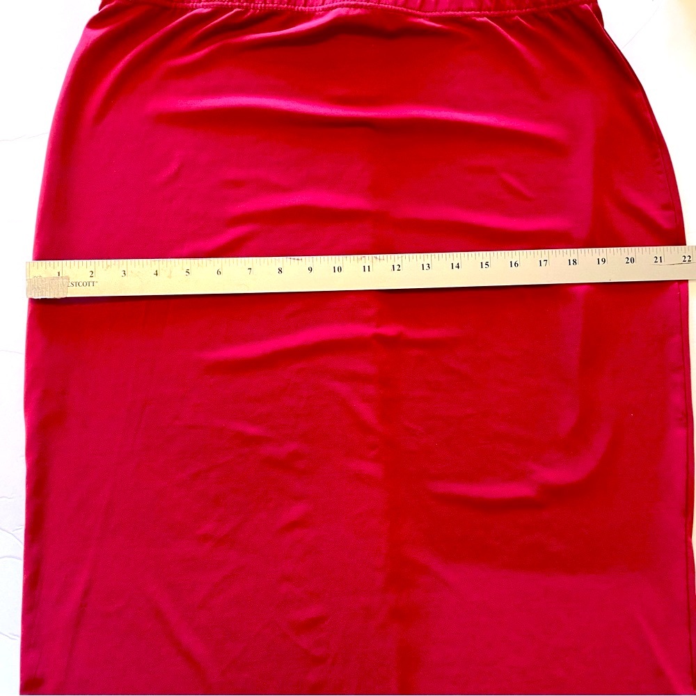 Simply Styled Red Stretch Pencil Skirt XL | Classic Knee-Length Work Skirt - Picture 5 of 10